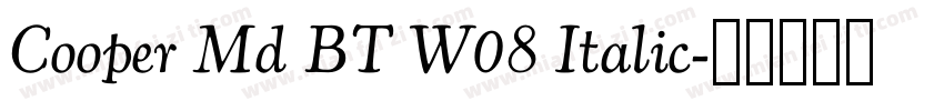 Cooper Md BT W08 Italic字体转换